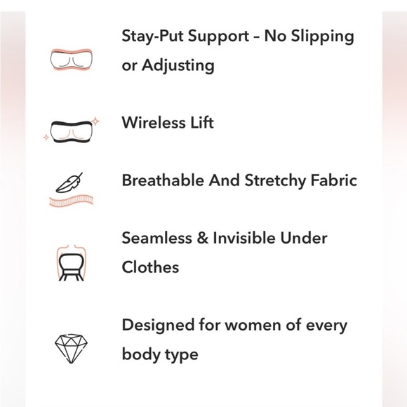 Shapermint TrueKind Convertible Strapless Bandeau Bra Detachable Straps White M - Picture 9 of 13